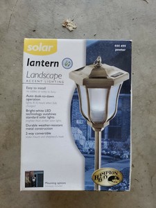Hampton Bay 2-way convertible metal Solar lantern in pewter finish (082392792107)