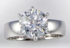 3 ct Extra Brilliant Ring 5 mm Band Top CZ Imitation Moissanite Simulant Size 4