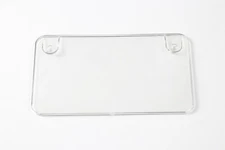 NEW MOTORCYCLE BUBBLE CLEAR LICENSE PLATE COVER BUG SHIELD PLASTIC TAG PROTECTOR