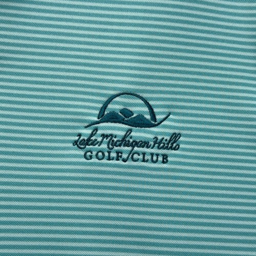 Under Armour Poloshirt Herren mittelblau gestreift Golf Heatgear bestickt MÄNGEL - Bild 2 von 10