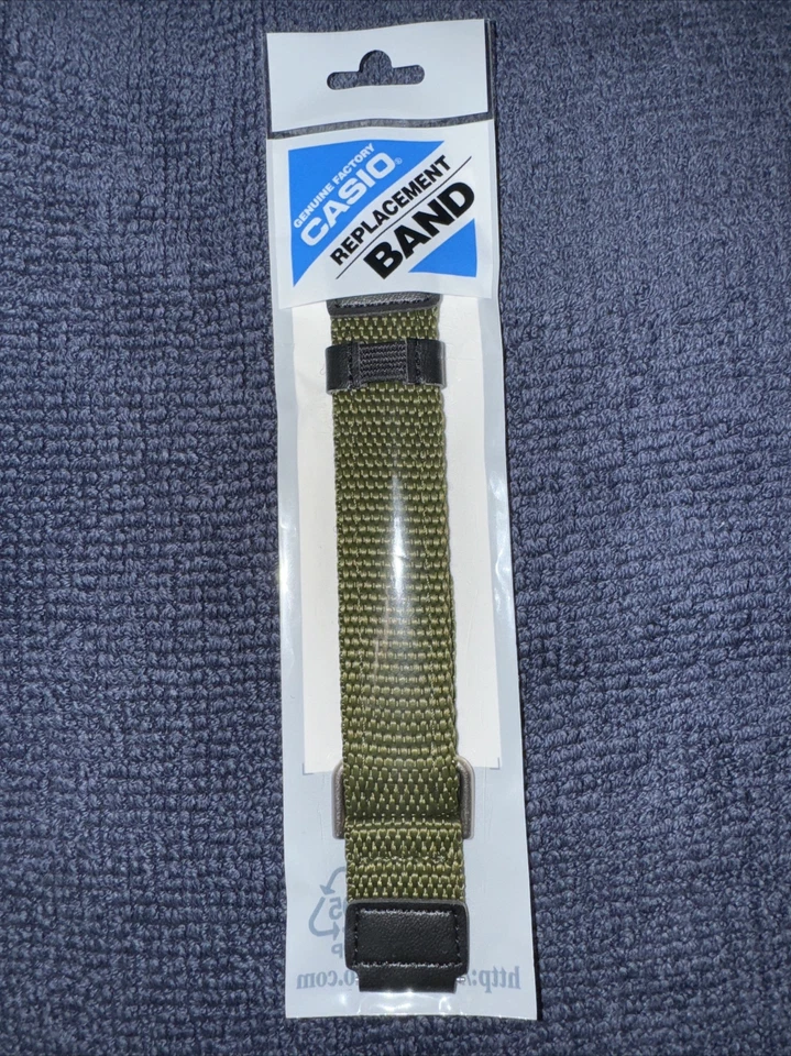 2 correas de reloj Casio (AW-80V-1) correa de agarre de nailon verde y negro. Compatible 18mm Foto 4 de 4
