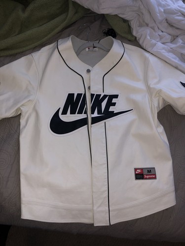 SUPREME x NIKE baseball leather Jersey 