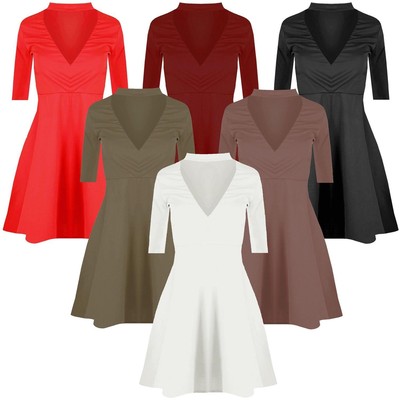 polo neck swing dress