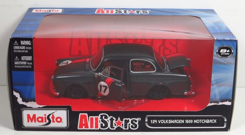 Maisto All Stars Volkswagen 1600 Notchback T3 VW Dark Grey Metallic Black 1:24 - Picture 3 of 12