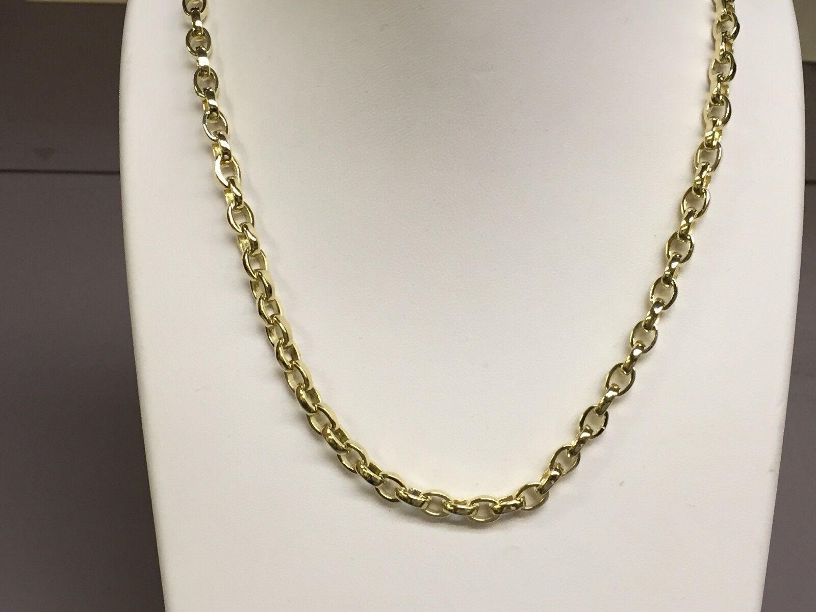18kt solid gold handmade link men's chain/necklace 36