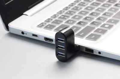 3 Port USB 2.0 Hub Verteiler USB Adapter drehbar 180° für PC Laptop USBStick