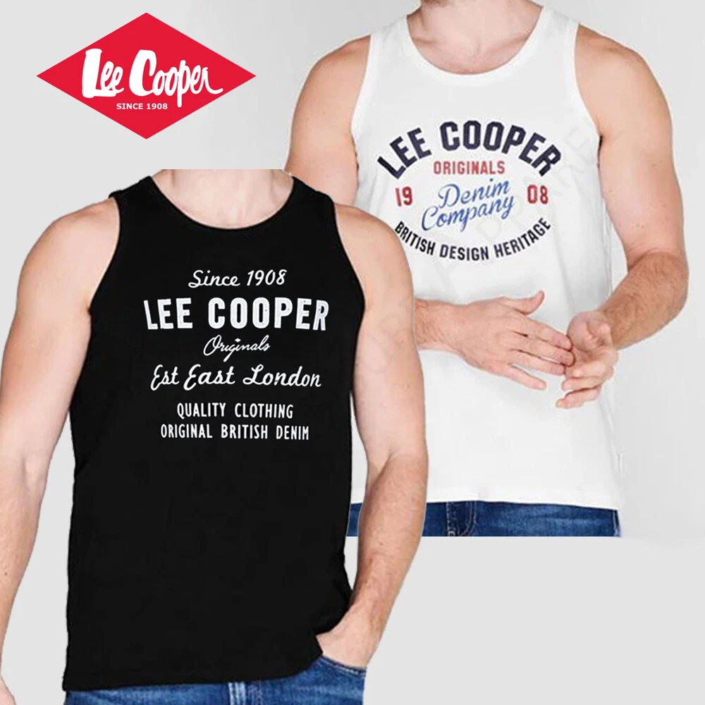 Mens Vests Tops Lee Cooper Sleeveless Summer Beach T Shirts Tees Size M L XL XXL