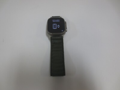 Apple Watch Ultra 1 49mm Titanium Case with Green Alpine Loop band