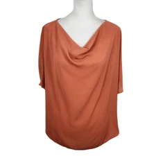 H by Halston Coral Orange Blouse Size Small Coral Draped Blouse