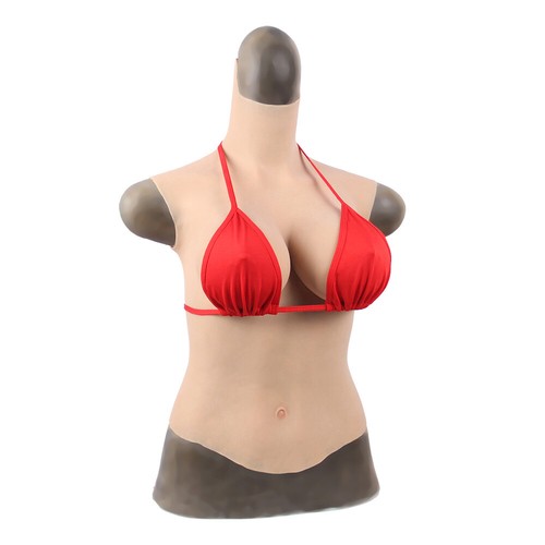 D Cup Silicone Breast Forms Halfbody Fake boobs For Crossdresser Transgender - Picture 6 of 13