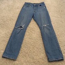 Levis 501 Jeans Womens 29x30 30x30 actual Original Fit Button Fly Distressed