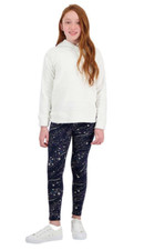 CALVIN KLEIN GIRLS 2 PC SET PLUSH TOP  LEGGING OFF WHITE BLUE MULTI XS NWT