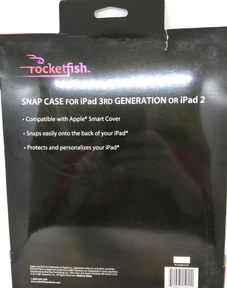 Rocketfish snap case hardshell for iPad 3rd generation or iPad 2 purple - Image 2 of 4