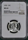 1959 Silver Washington Quarter NGC MS64
