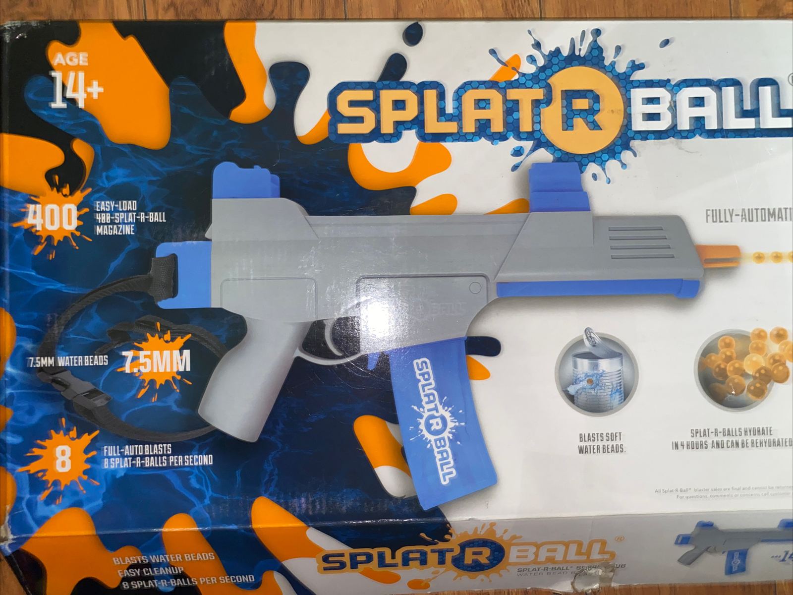 Splat R Ball Toy Gun SRB400 Sub, Gray/Blue, Water Bead Blaster