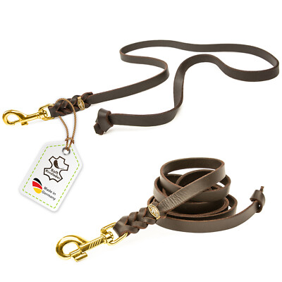 CopcoPet Hundeleine Fettlederleine Lederleine Messing ohne Handschlaufe 1m - 10m