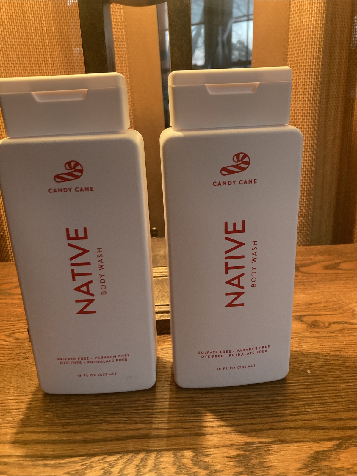 Lot of 2 NATIVE Body Wash Candy Cane Limited Edition Jumbo 18 Oz