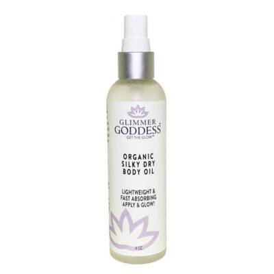 Glimmer Goddess Organic Silky Dry Body Oil with Rosemary and Sunflower Extracts