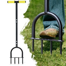 Lawn Aerator Tool 38inch, Heavy Duty Grass Spike Aerator for Compacted Soil A