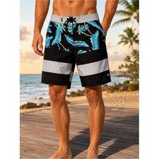 Vans Era Boardshorts Mens 33 Black Tropical Palm Print Stretch NWT Swim Trunks