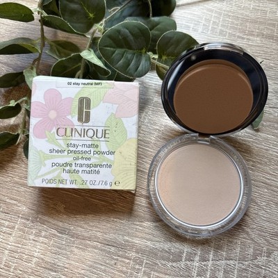 New in Box! Clinique Stay-Matte Sheer Pressed Powder Oil Free ~ 02 Stay Neutral
