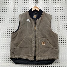 Vintage Carhartt Vest Jacket Mens XL Brown Duck Canvas Sleeveless Chestnut