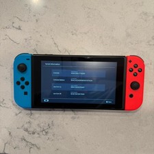 Nintendo Switch Red/Blue Joycons Unpatched V1 HAC-001 XAW1 Tested/Working
