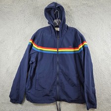 Outerknown Jacket Men's Nostalgic Econyl Rainbow Zip Hoodie Shell Windbreaker XL