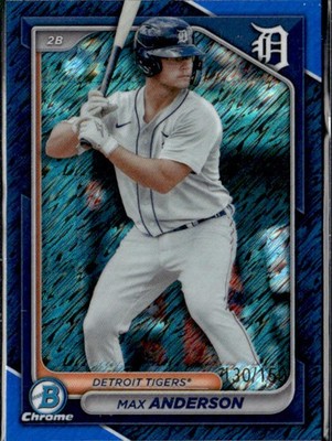 Max Anderson 2024 Bowman Chrome #BCP-128 Blue Shimmer /150 Tigers