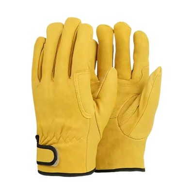 Professional Grade Leather Gloves Pair for Welding Construction & Hard Tasks