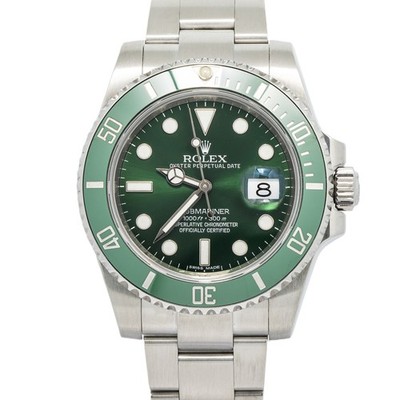 Rolex Submariner 116610LV HULK Stainless Green Dial Auto Men's Watch 40mm