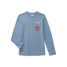 NEW Spiderman Graphic 2XL Boys Teen Long Sleeve T-Shirt The Amazing Blue NWT