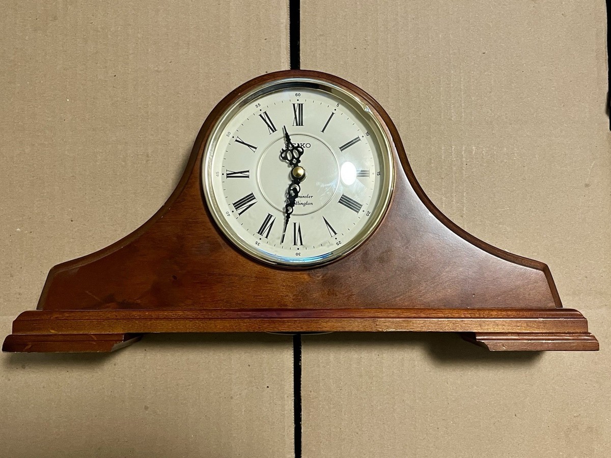 Seiko Kaito Tambour Oak Westminster Whittington Dual Chimes Mantel