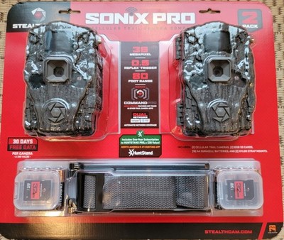 Stealth Cam Sonix Pro 36MP Dual-Network Cellular Trail Cam Combo 2-Pack