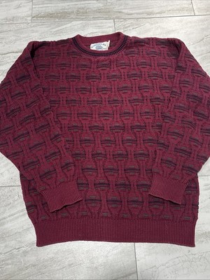 Vintage Hampton Bay Trading Sweater Mens Medium Fair Isle Chunky Knit Winter Ski