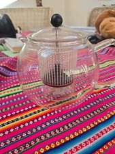 BODUM LARGE ROUND GLASS TEAPOT WITH  TEA INFUSER JORGENSEN DESIGN  SWITZERLAND