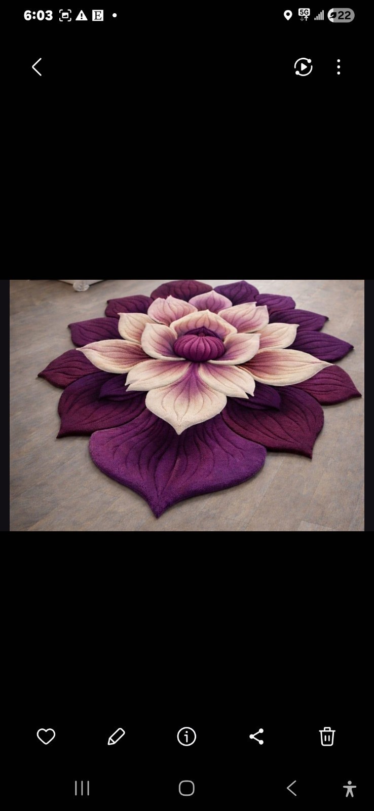 Hand Tufted flower  Design Rug, Modern Botanical Area Carpet