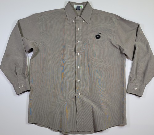 BP Gasoline Oil Mens Large Dress Work Shirt Long Sleeve Button Up ●See Note 