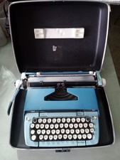 Vintage Smith-Corona Galaxie Twelve Typewriter Atomic Blue w/ Case thumbnail