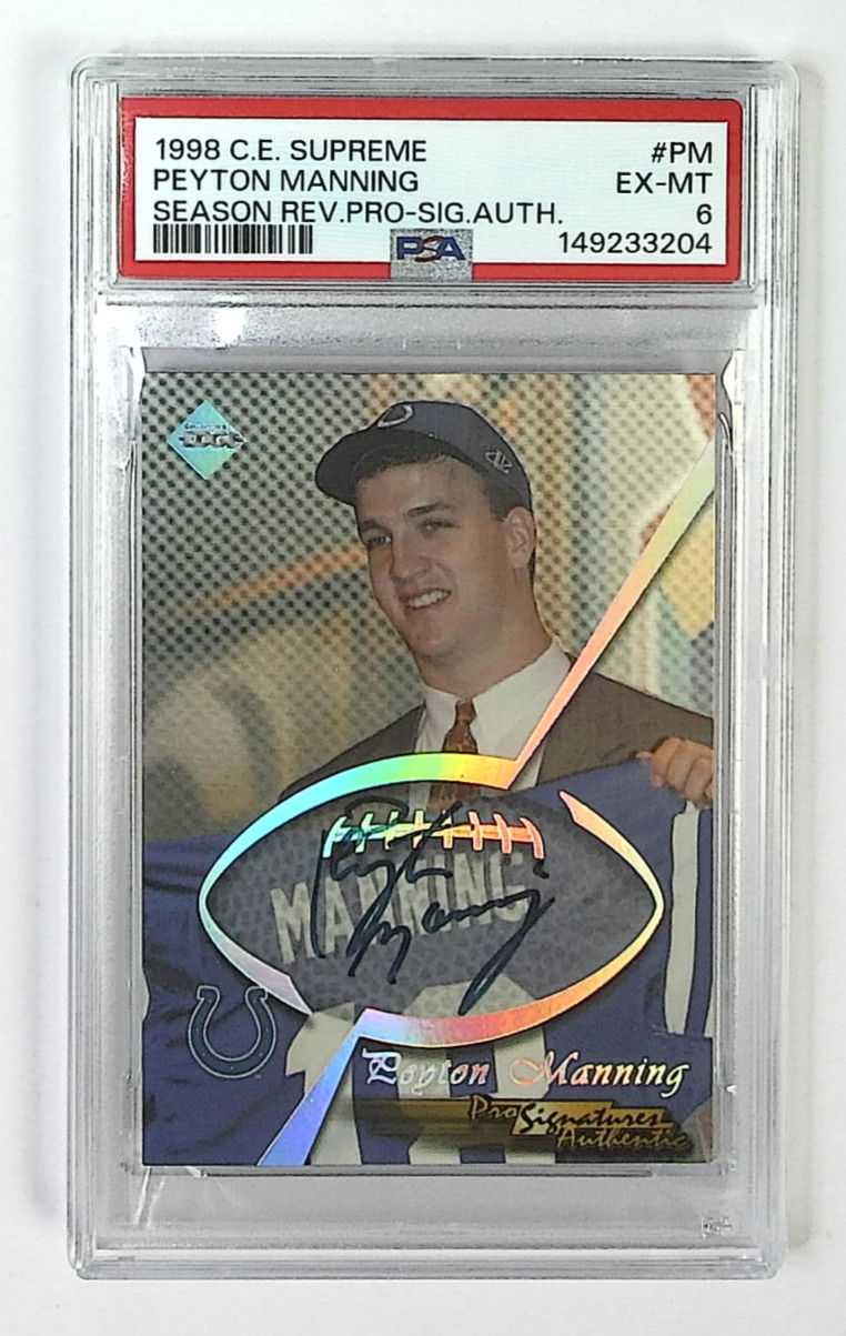 1998 Collectors Edge Supreme Peyton Manning RC Rookie Pro Sign AUTO /500 PSA