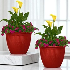 Brooklyn Planter 15" High Gloss Red – Stylish & Durable Plant Pot |