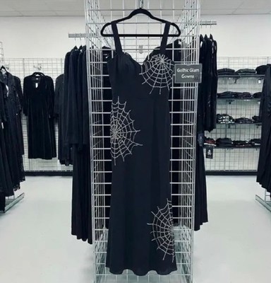 Gothic Spider Web Gown Deathweaver Dress Elegant Goth Alt