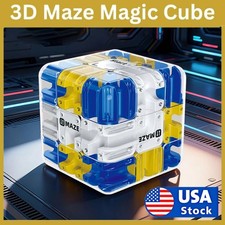 3D Maze Cube Puzzle-Large Labyrinth Ball Game with 6-Side Challenge Fidget ToyCW