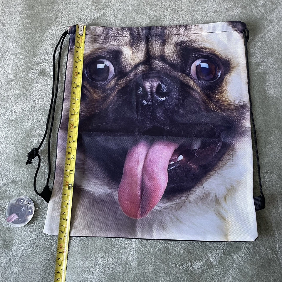 Fawn Pug Drawstring Bag - Christmas Present - Gift - Image 2 of 4
