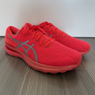 ASICS GEL-Kayano 28 Herren Sneaker Rot EU 47 Synthetik atmungsaktiv Schnürung