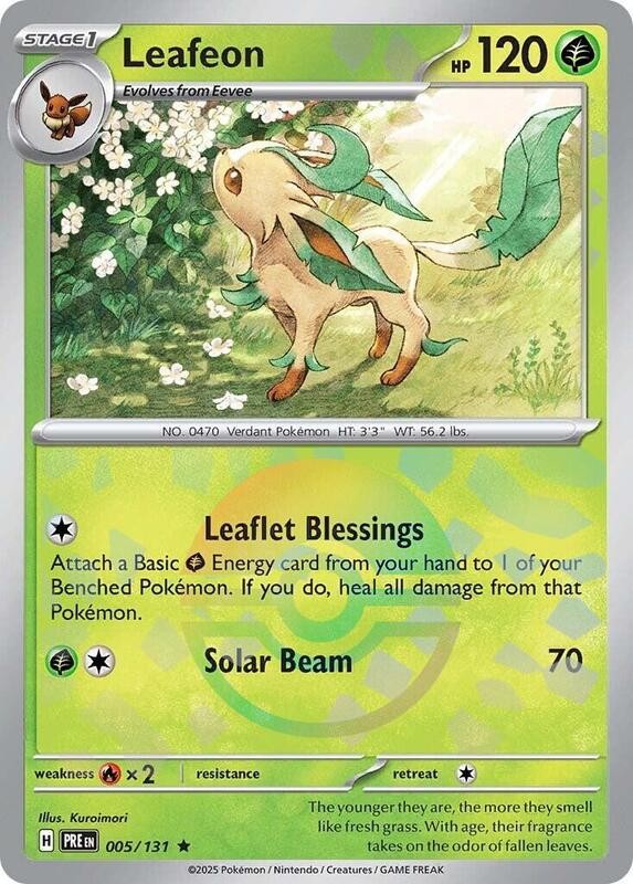 Leafeon (Poke Ball) - 005/131 - Pokemon Prismatic Evolutions Rare NM