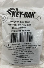 Key-Bak Self Retracting Belt Key Ring Reel Super 48" Cord Holds 15 keys 8-10oz