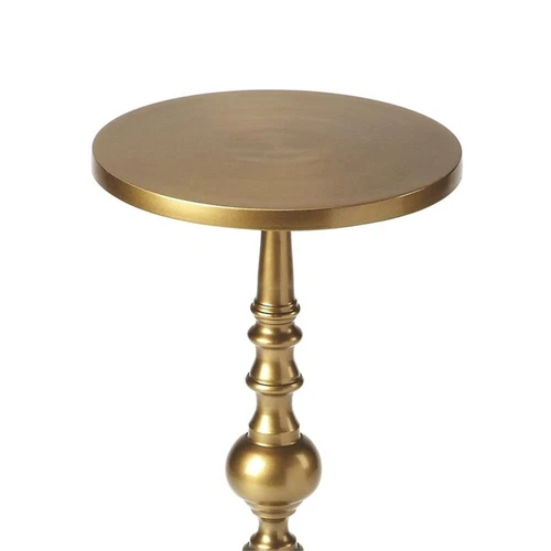 Butler Specialty Company Darien Metal Pedestal Side Table - Antique Gold - Picture 4 of 6