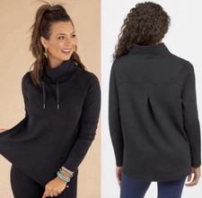 Spanx Air Essentials Got Ya Covered Pullover Women Size Small Black Sweater Soft