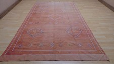 Large Carpet Rug HAND MADE Woven Wool Vintage Oriental Berber 9ft 6" x 5ft 7"